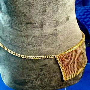 Gold Shimmer Night Out Fanny Pack with Gold Chain Strap